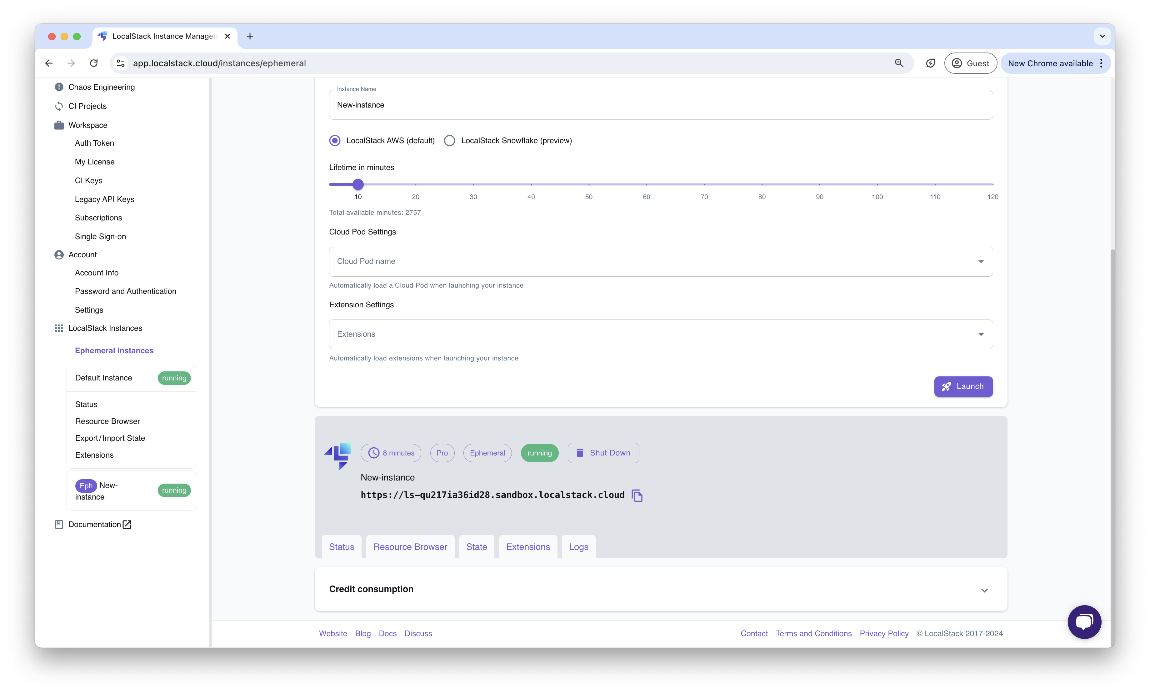 Shutdown the LocalStack Ephemeral Instanc